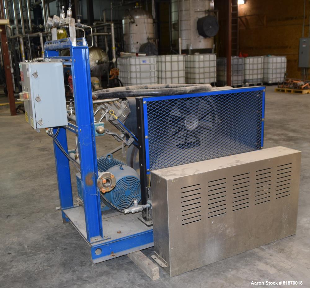 Used-Rix Natural Gas Compressor. Approximate gas flow rate 120 SCFM, inlet 120 psig, inlet temperature 60 to 100 degrees F.,...