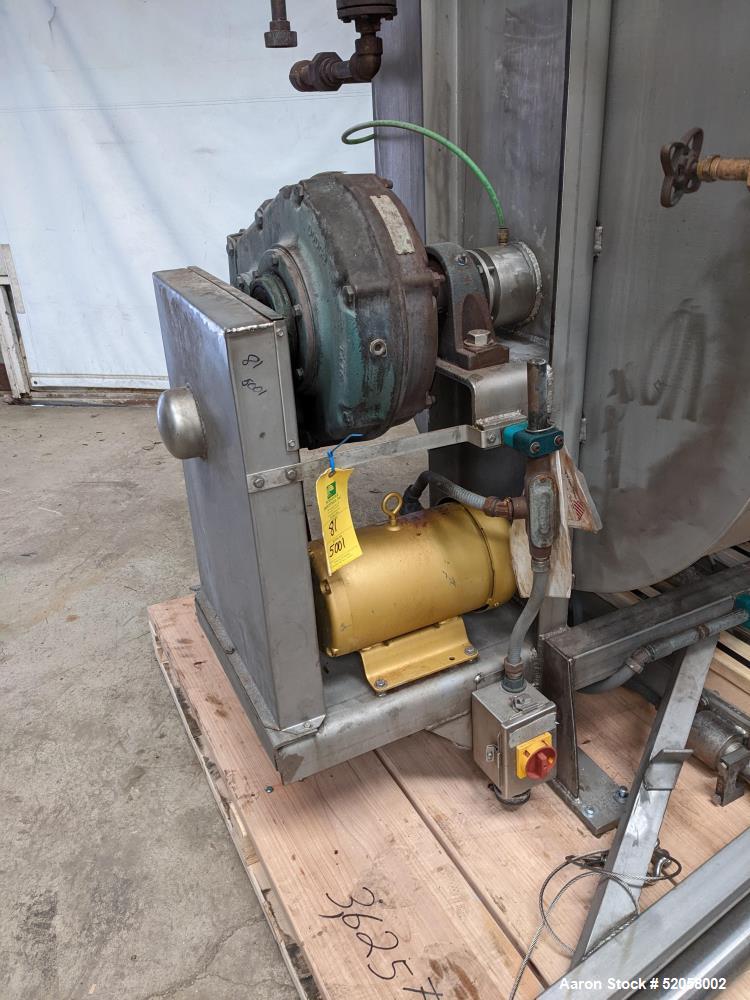 Used Jacketed Double Spiral Ribbon Blender / Chocolate Melter, 304 Stainless Steel. Approximate 40 Cubic Feet working capacity. Jacketed trough approximately 36" wide x 60" long x 42" deep. Jacket ra...