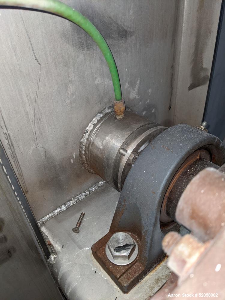 Used Jacketed Double Spiral Ribbon Blender / Chocolate Melter, 304 Stainless Steel. Approximate 40 Cubic Feet working capacity. Jacketed trough approximately 36" wide x 60" long x 42" deep. Jacket ra...