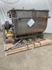 Used Jacketed Double Spiral Ribbon Blender / Chocolate Melter, 304 Stainless Steel. Approximate 40 Cubic Feet working capacity. Jacketed trough approximately 36