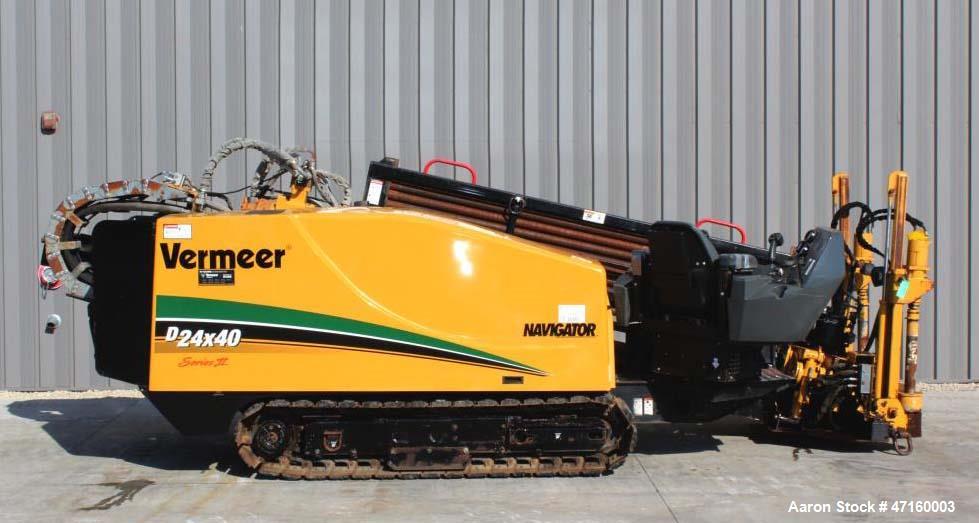 Used 2005 Vermeer D24X40II Directional Drill with 125 hp John Deere Diesel Engine. Machine features 24,000 lbs. of thrust and pullback, 4000 ft. lbs. of torque, 50 GPM Aplex Water Pump at 1300 psi. 5...