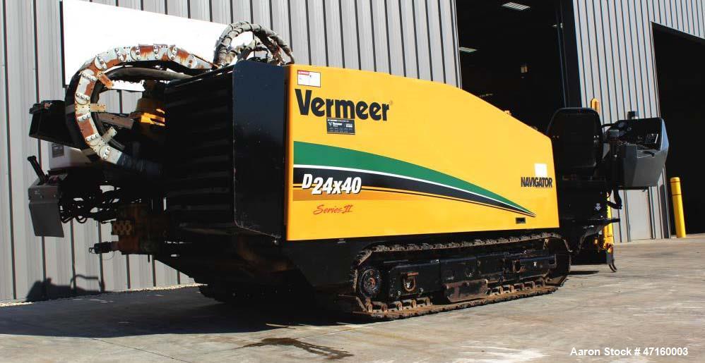 Used 2005 Vermeer D24X40II Directional Drill with 125 hp John Deere Diesel Engine. Machine features 24,000 lbs. of thrust and pullback, 4000 ft. lbs. of torque, 50 GPM Aplex Water Pump at 1300 psi. 5...