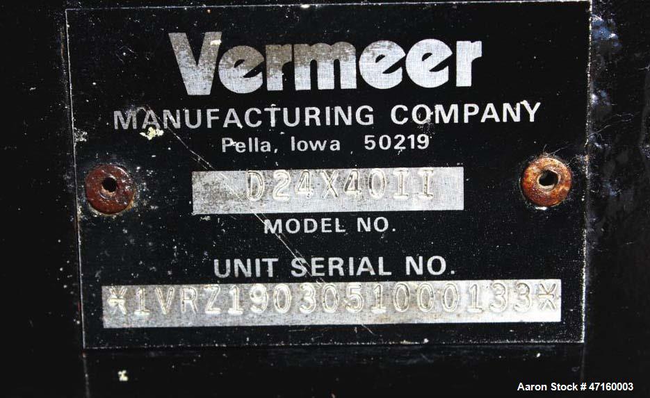 Used 2005 Vermeer D24X40II Directional Drill with 125 hp John Deere Diesel Engine. Machine features 24,000 lbs. of thrust and pullback, 4000 ft. lbs. of torque, 50 GPM Aplex Water Pump at 1300 psi. 5...