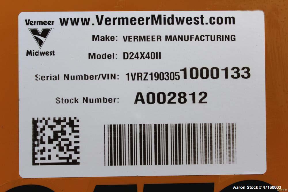 Used 2005 Vermeer D24X40II Directional Drill with 125 hp John Deere Diesel Engine. Machine features 24,000 lbs. of thrust and pullback, 4000 ft. lbs. of torque, 50 GPM Aplex Water Pump at 1300 psi. 5...