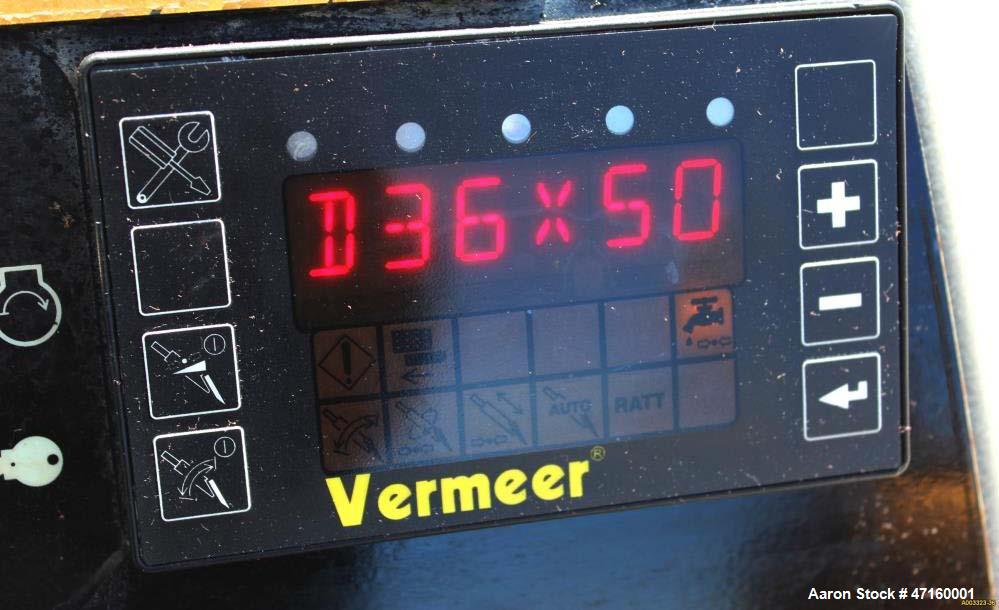 Used 2008 Vermeer D36X50II Navigator with 140 hp. John Deere Diesel Engine. Machine features 36,000 lbs. of thrust and pullback, 4995 ft. lbs. of torque, 50 GPM FMC Water Pump at 850 psi. 500' of use...