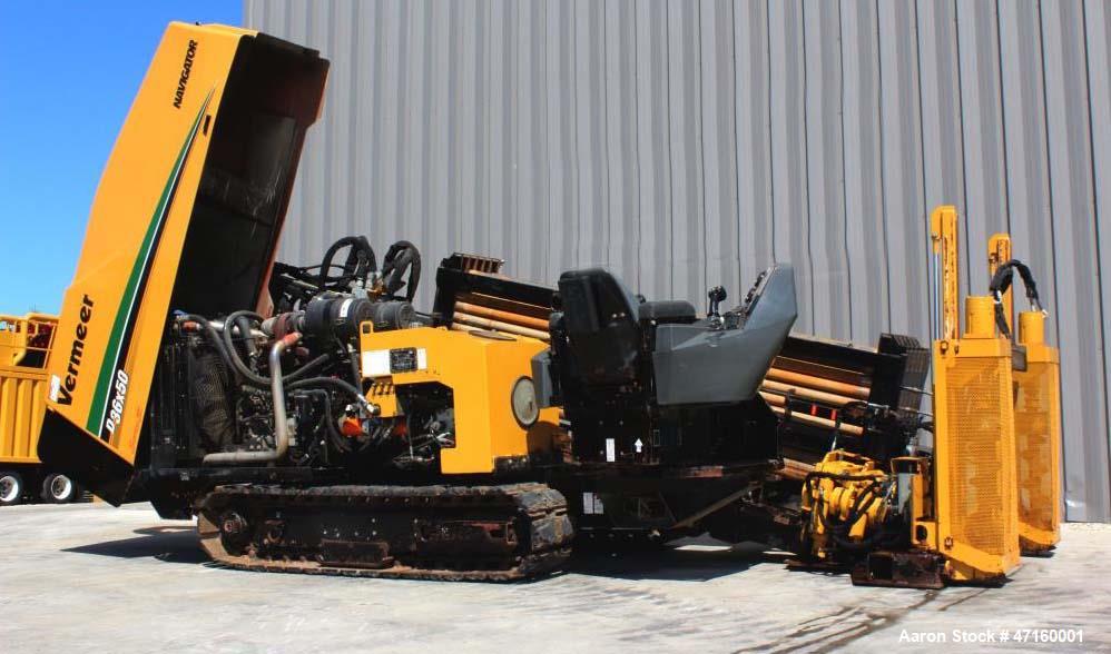 Used 2008 Vermeer D36X50II Navigator with 140 hp. John Deere Diesel Engine. Machine features 36,000 lbs. of thrust and pullback, 4995 ft. lbs. of torque, 50 GPM FMC Water Pump at 850 psi. 500' of use...