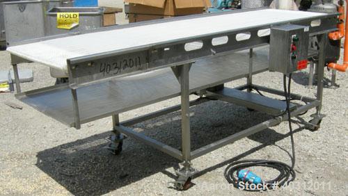 Used- Belt Conveyor, 29" wide x 102" long plastic belt. Driven by a 1/2 hp, 3/60/230/460 volt, 1725 rpm motor with an Allen ...