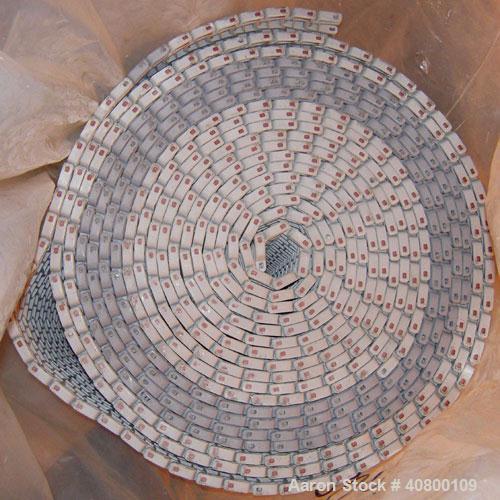 Used Heat and Control Deoiler Belt Conveyor, Model CV-BT-PL, 304 stainless steel. 18" wide x 280" long belt, driven by a 1/2 hp, 3/60/575 volt, 1740 rpm gearmotor. Mounted on a stainless steel frame ...