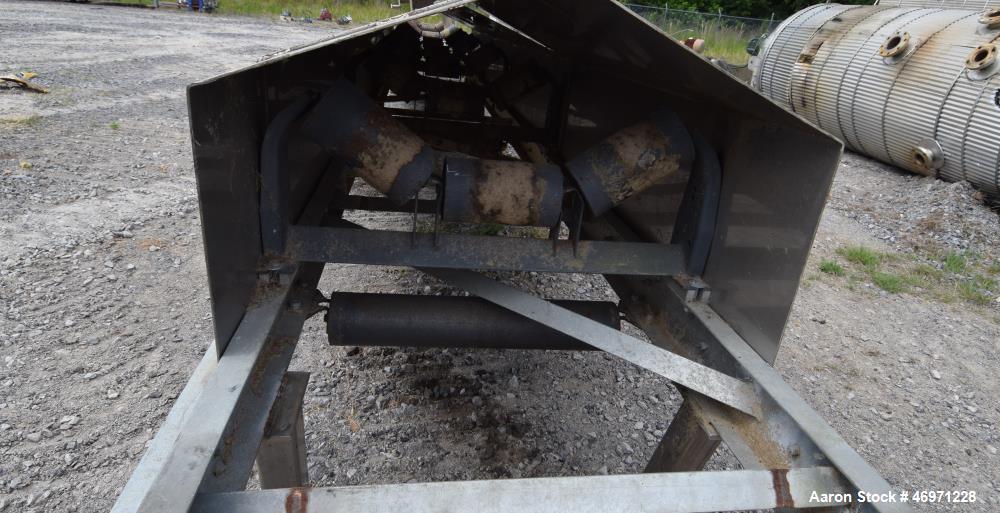 Used OFI Custom Metal Fabrication Rubber Belt Conveyor. Approximate 24" wide x 600" long belt. Overall Dimensions 60'OAL x 5'6"OAW x 5'10"OAH. Built 2007.