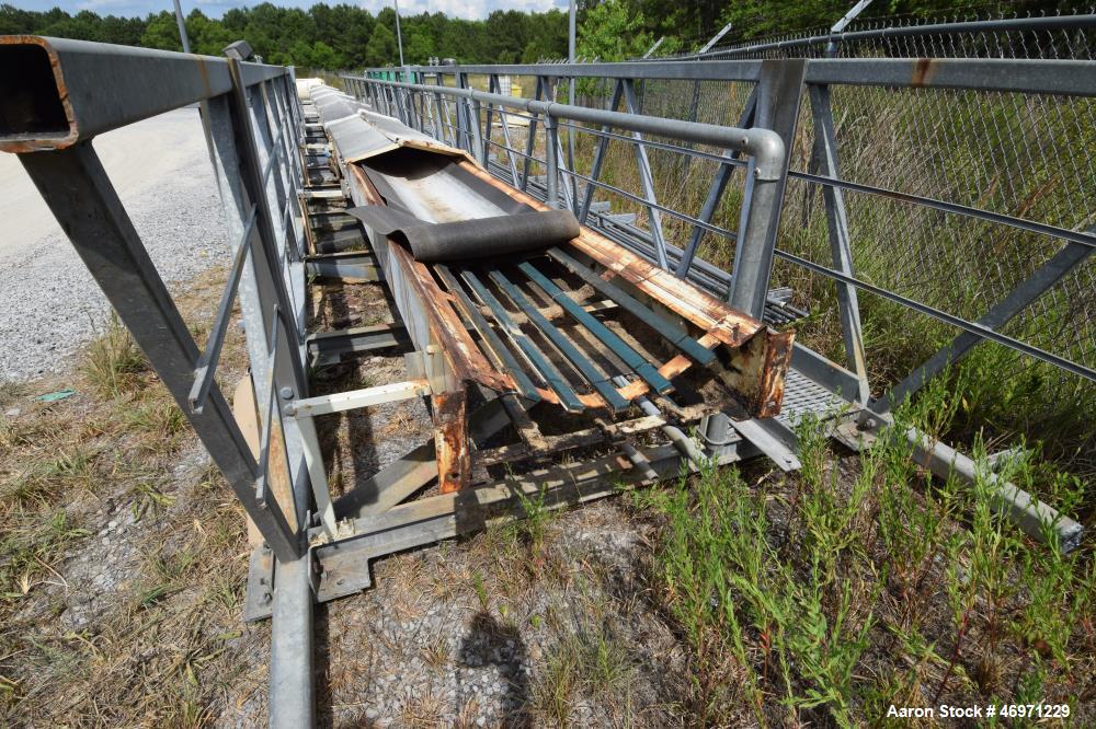 Used- Ranco Fertiservice Transfer Conveyor, Approximate 200 TPH. 248' OAL x 7'wide overall. Approximate 24” wide x 142.5' tr...
