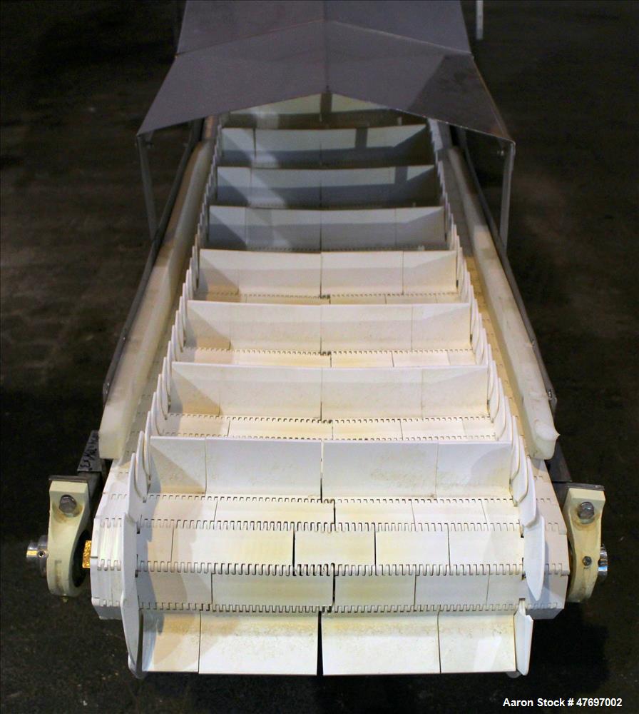 Used Incline Conveyor, 304 Stainless Steel.