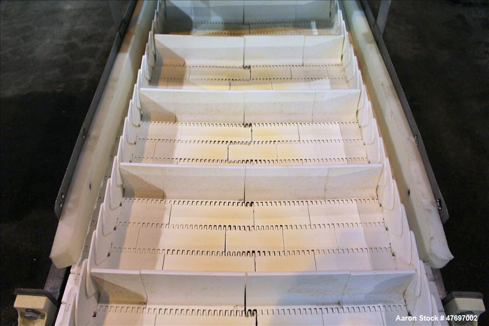 Used Incline Conveyor, 304 Stainless Steel.