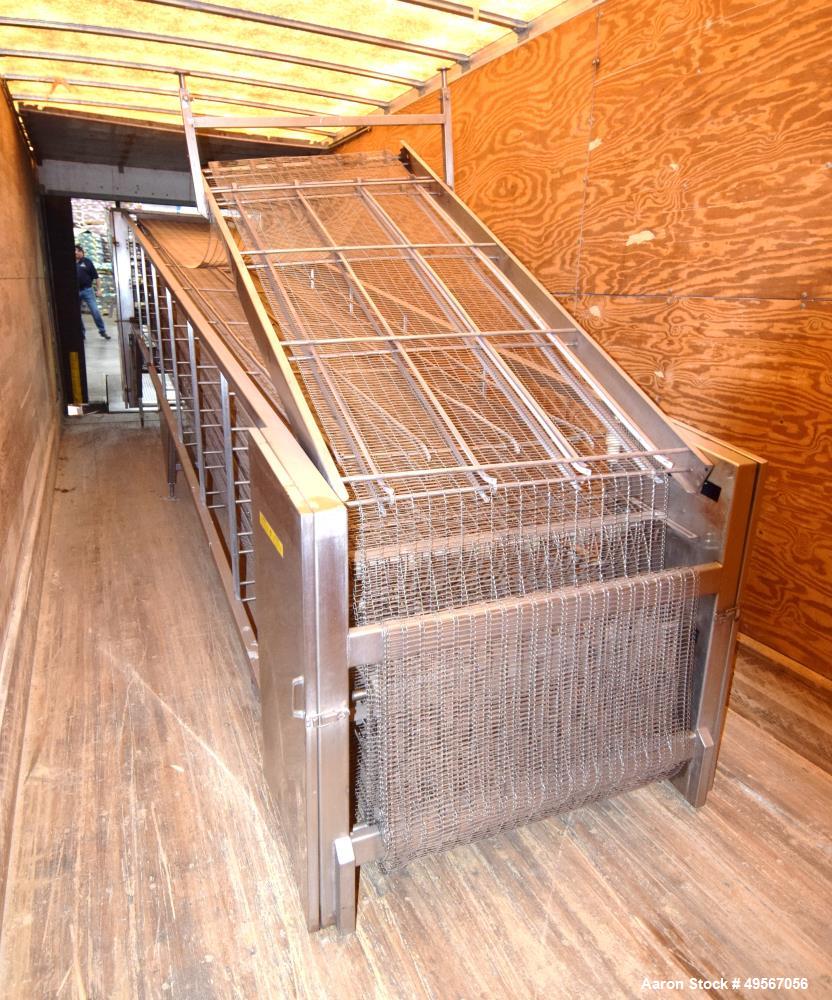 Used 5 Pass wire mesh belt and plastic belt cooling conveyors, approximate 36" wide.