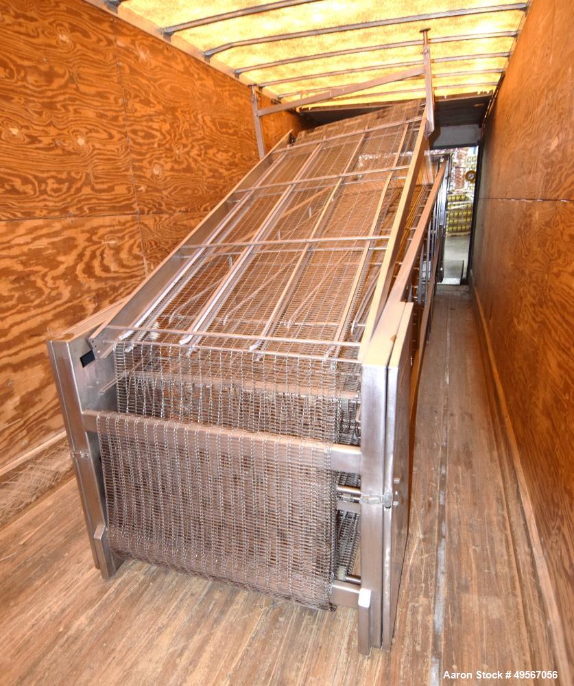 Used 5 Pass wire mesh belt and plastic belt cooling conveyors, approximate 36" wide.