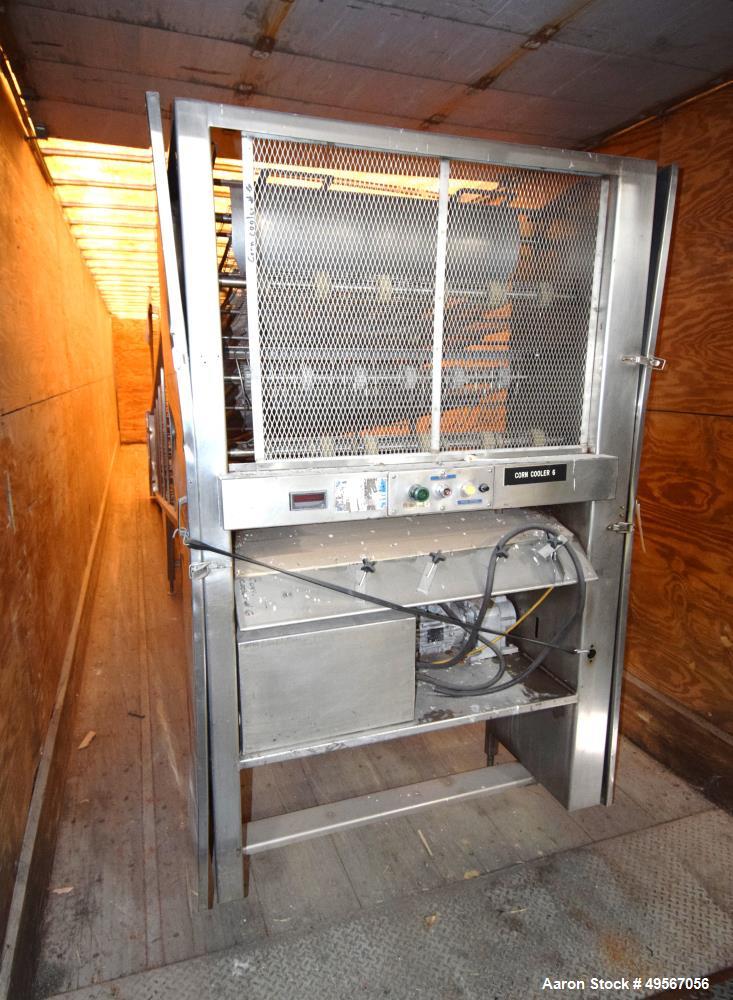 Used 5 Pass wire mesh belt and plastic belt cooling conveyors, approximate 36" wide.