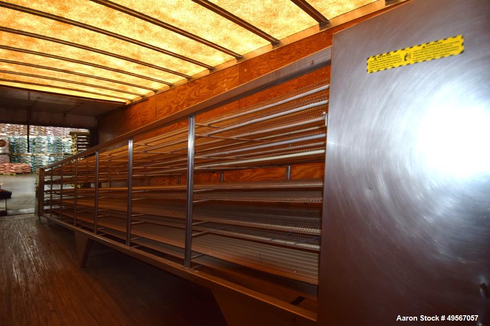 Used 5 Pass wire mesh belt and plastic belt cooling conveyors, approximate 36" wide.