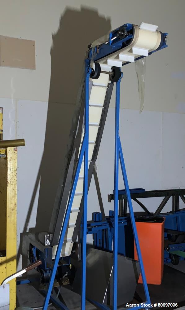 Used Inclined Belt Conveyor. Plastic Belt.