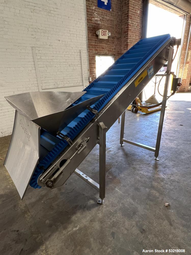 Used- Rubber Belt Inclined Conveyor. Pleated belt