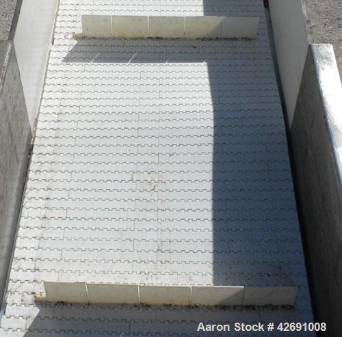 Used Bunting Magnetics Incline Belt Conveyor, Model GFC24-156. Plastic partial pleated belt 23-1/2" wide x 148’’ long. Pleats approximately 31" apart, and 3’’ tall. Driven by a 1/2 hp, 3/60/208-230/4...