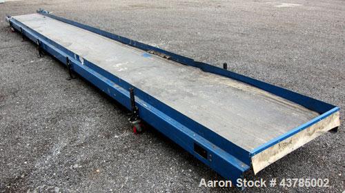 Used LaRos Belt Conveyor, Model E-507-42-36.00. 40" Wide x 424" long rubber belt. Driven by a 1/3 hp, 1/60/115/208-230 volt, 1725 rpm gear motor, ratio 60 to 1. Mounted on a carbon steel frame with l...