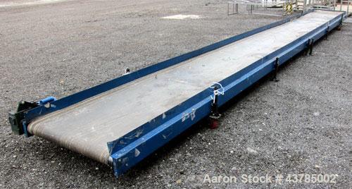 Used LaRos Belt Conveyor, Model E-507-42-36.00. 40" Wide x 424" long rubber belt. Driven by a 1/3 hp, 1/60/115/208-230 volt, 1725 rpm gear motor, ratio 60 to 1. Mounted on a carbon steel frame with l...