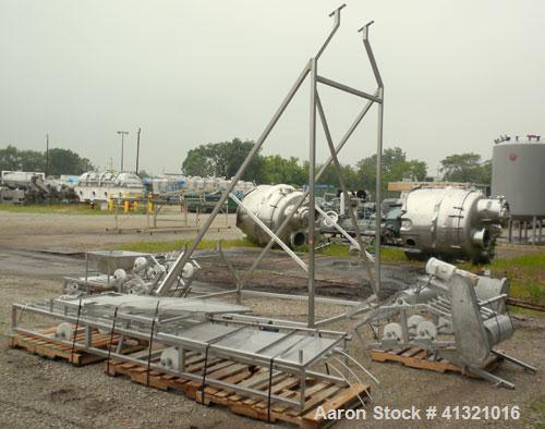 Used Inclined "S" Shaped Belt Conveyor. Approximate 24" wide rubber belt with 17" wide x 10" long x 3" deep pockets. Approximate 48" long bottom section with 27" x 27" feed hopper x 156" long incline...