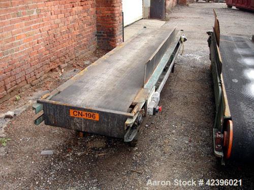 Used Belt Conveyor, Carbon Steel. 24" Wide x 12' long rubber belt. Roller motor drive.