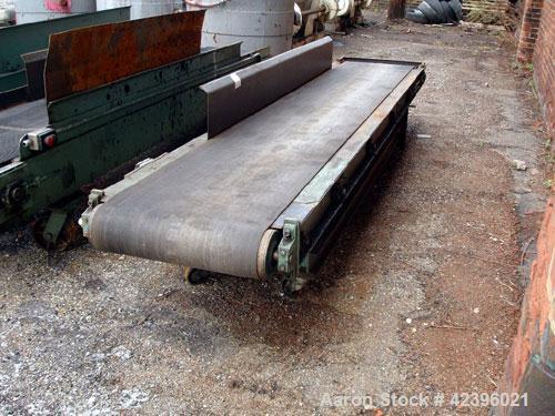 Used Belt Conveyor, Carbon Steel. 24" Wide x 12' long rubber belt. Roller motor drive.