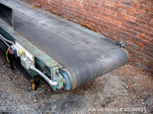 Used Belt Conveyor, Carbon Steel. 24" Wide x 12' long rubber belt. Roller motor drive.