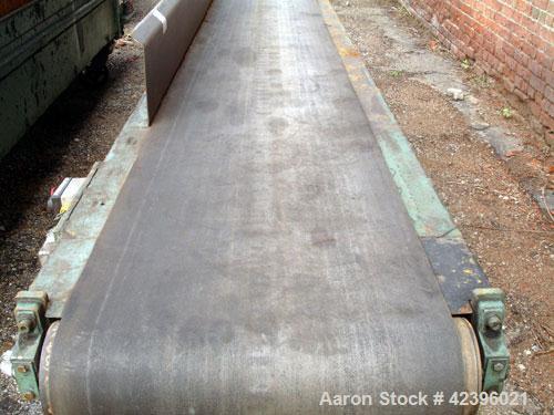 Used Belt Conveyor, Carbon Steel. 24" Wide x 12' long rubber belt. Roller motor drive.