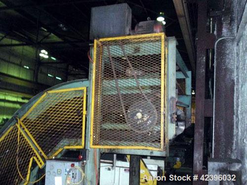 Used Z Style Metal Cleated Belt Conveyor. 46" Wide x 9' long flat section, 7' long inclined section, 4’ flat section. Approximate 84" high discharge height. With motor.