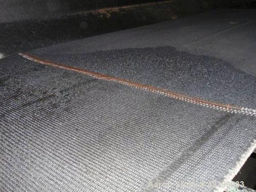 Used- Belt Conveyor, Carbon Steel. 48" Wide x 16' rubber belt. 24" High side rails, on stand..