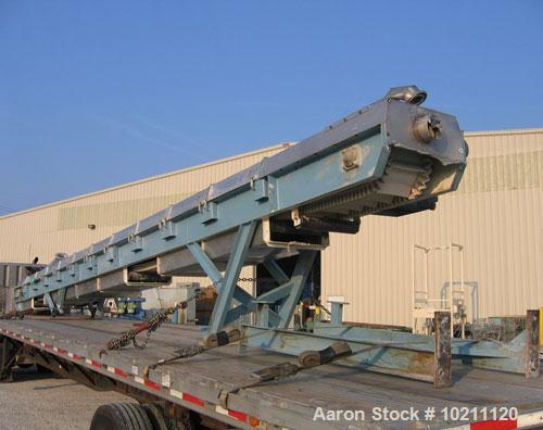 Used-12" Wide X 36' Long Inclined Enclosed Cleated Belt Conveyor, Model BC-12HD-35C-FW. Manufactured by Professional Enginee...