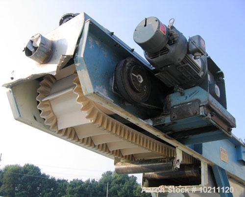 Used-12" Wide X 36' Long Inclined Enclosed Cleated Belt Conveyor, Model BC-12HD-35C-FW. Manufactured by Professional Enginee...