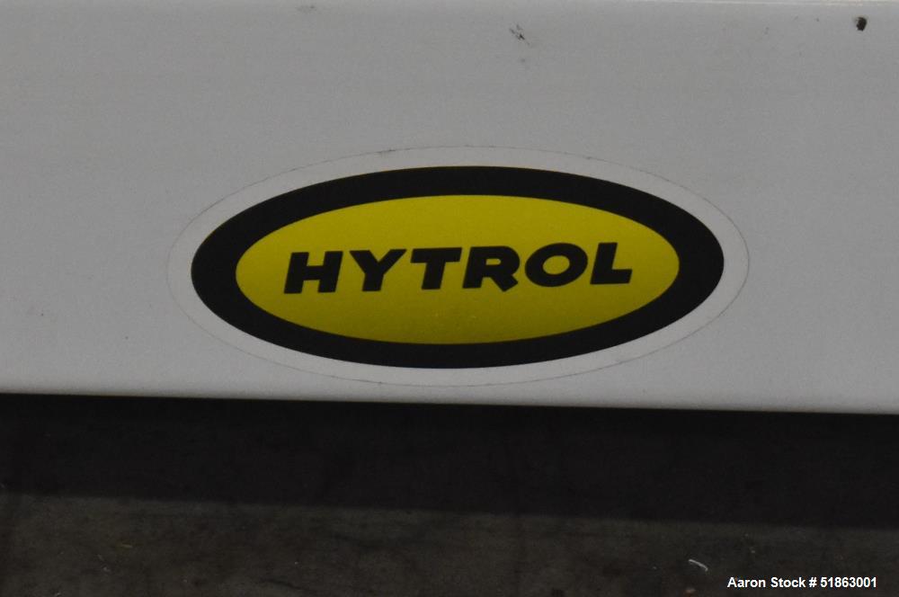 Used- Hytrol Belt Conveyor. Approximate 10" wide x 518" long belt total. (5) Sections. Driven by a .5hp, 3/60/230/460 volt, ...