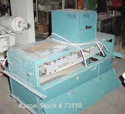 USED: Thayer belt weigh feeder, model MXL-13TM-I. Capacity 500-800pounds an hour. 13" wide x 42" long Buna N belt. 9" x 10-1/2" topfeed, no hopper, end bottom discharge. Driven by a 1/4 hp gear motor.