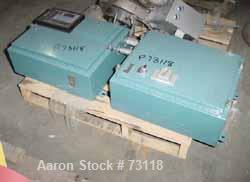 USED: Thayer belt weigh feeder, model MXL-13TM-I. Capacity 500-800pounds an hour. 13" wide x 42" long Buna N belt. 9" x 10-1/2" topfeed, no hopper, end bottom discharge. Driven by a 1/4 hp gear motor.