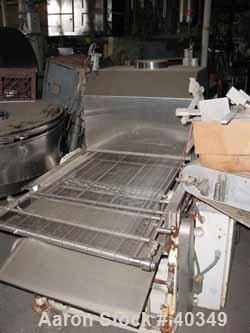 Used Thomas L. Green Belt Conveyor. 28" Wide x 96" long stainlesss steel wire belt. Driven by a 1/2 hp DC motor. Includes covers and electrical control system.