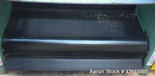 Used Titan Industries Pleated Belt Conveyor, model 304, carbon steel. 24’’ Wide x 208’’ long rubber belt with 11-1/2’’ long pockets with 2-1/2’’ tall pleats. 180’’ Long section of Lexan sheet top cov...