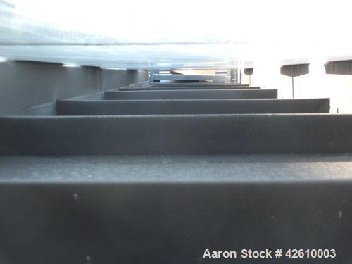 Used Titan Industries Pleated Belt Conveyor, model 304, carbon steel. 24’’ Wide x 118’’ long rubber belt with 11-1/2’’ long pockets with 2-1/2’’ tall pleats. 88’’ Long section of Lexan sheet top cove...