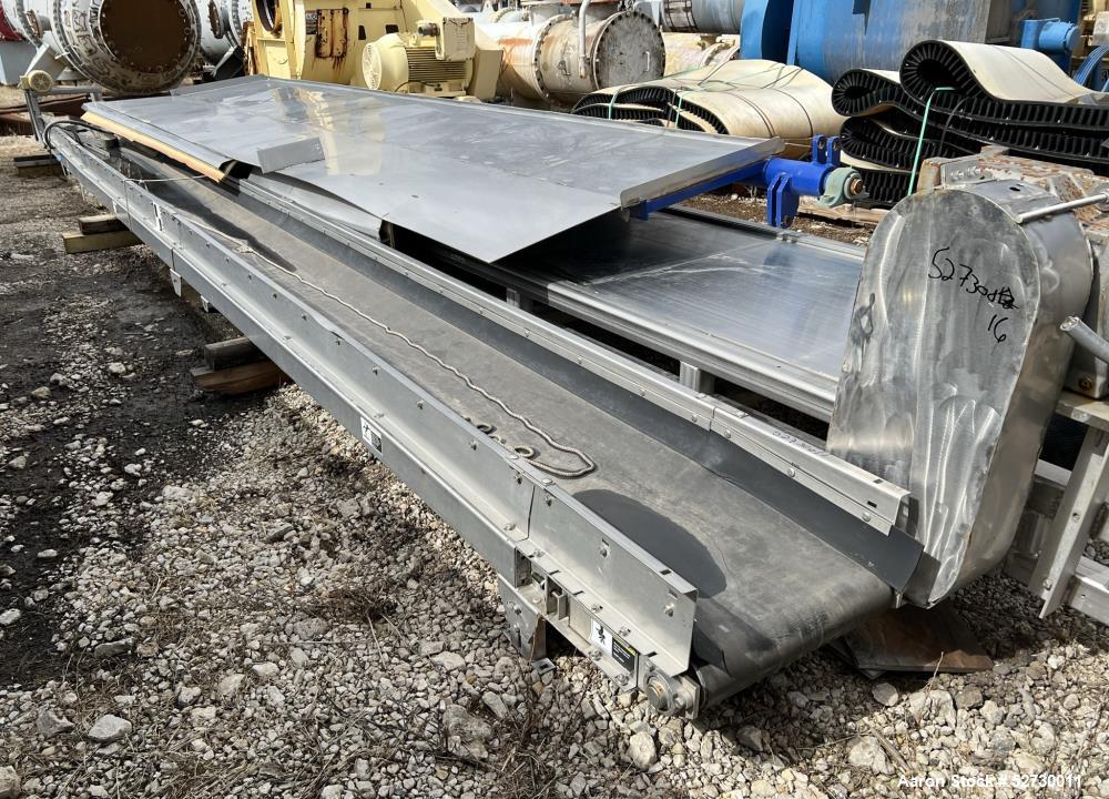 Used- Titan Conveyors Belt Conveyor. Approximate 348" long x 18" wide belt. Driven by a 1hp, 3/60/230/460 volt, 1760rpm moto...