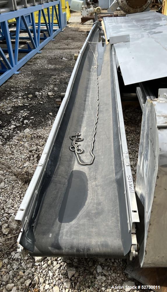 Used- Titan Conveyors Belt Conveyor. Approximate 348" long x 18" wide belt. Driven by a 1hp, 3/60/230/460 volt, 1760rpm moto...