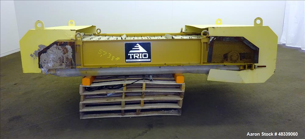 Used Trio Engineered Products Over The Belt Magnet Collector Belt Conveyor. Approximate 30" wide x 80" long with 24" x 2" deep trough. Driven by a 5hp, 3/60/230-460/1745 rpm motor with reducer, no ra...