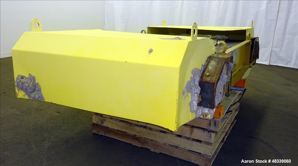 Used Trio Engineered Products Over The Belt Magnet Collector Belt Conveyor. Approximate 30" wide x 80" long with 24" x 2" deep trough. Driven by a 5hp, 3/60/230-460/1745 rpm motor with reducer, no ra...