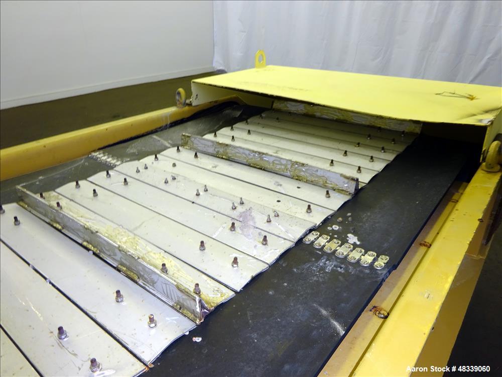 Used Trio Engineered Products Over The Belt Magnet Collector Belt Conveyor. Approximate 30" wide x 80" long with 24" x 2" deep trough. Driven by a 5hp, 3/60/230-460/1745 rpm motor with reducer, no ra...