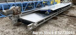 Used- Belt Conveyor. Approximate 360" long x 36" wide. Driven by motor through reducer. No Manufacturer tag.