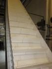 Used 17'' Wide x Approximate 13 ft High Inclined Plastic Interlocking Cleated Stainless Steel Conveyor