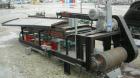 USED: Rubber belt conveyor, carbon steel frame. Rubber belt approximately 26