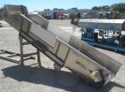 Used Bunting Magnetics Incline Belt Conveyor, Model GFC24-156. Plastic partial pleated belt 23-1/2