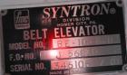 USED: FMC Syntron incline belt conveyor/elevator, model BE-10-6-B, carbon steel. 12